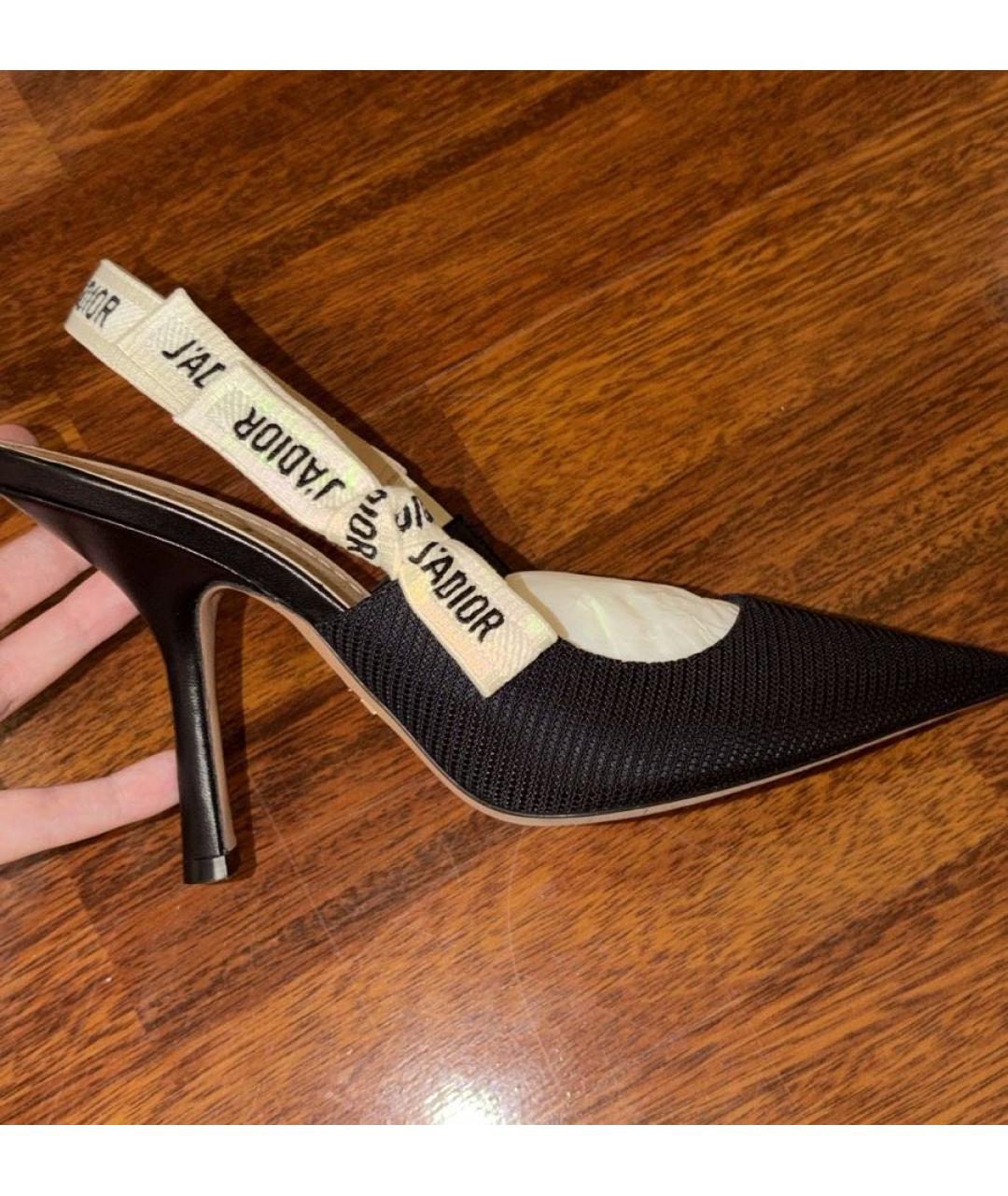 CHRISTIAN DIOR Черные текстильные туфли, фото 5