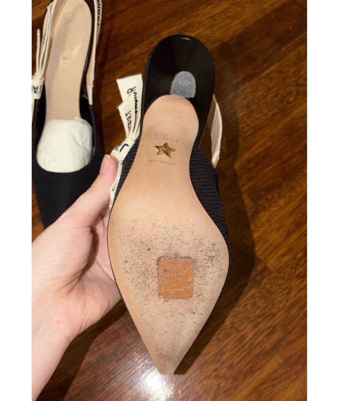 CHRISTIAN DIOR Черные текстильные туфли, фото 4