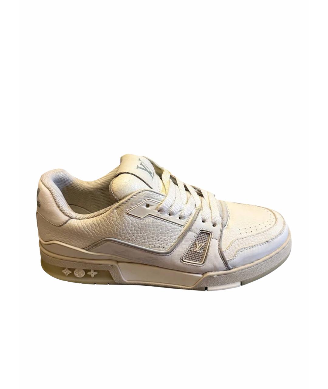 LOUIS VUITTON Белые кожаные низкие кроссовки / кеды, фото 1