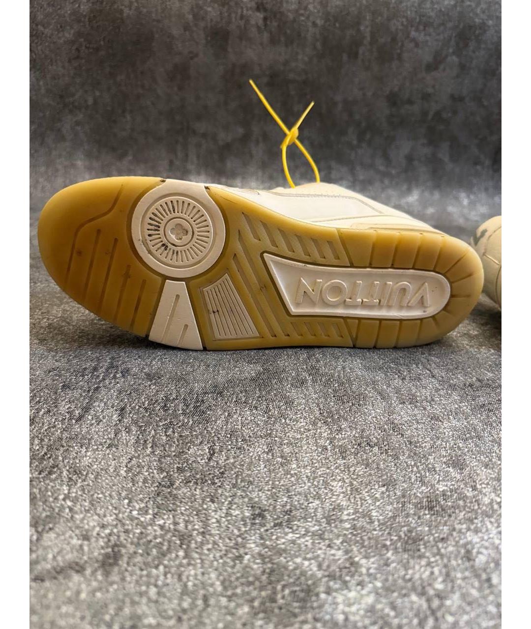 LOUIS VUITTON Белые кожаные низкие кроссовки / кеды, фото 5