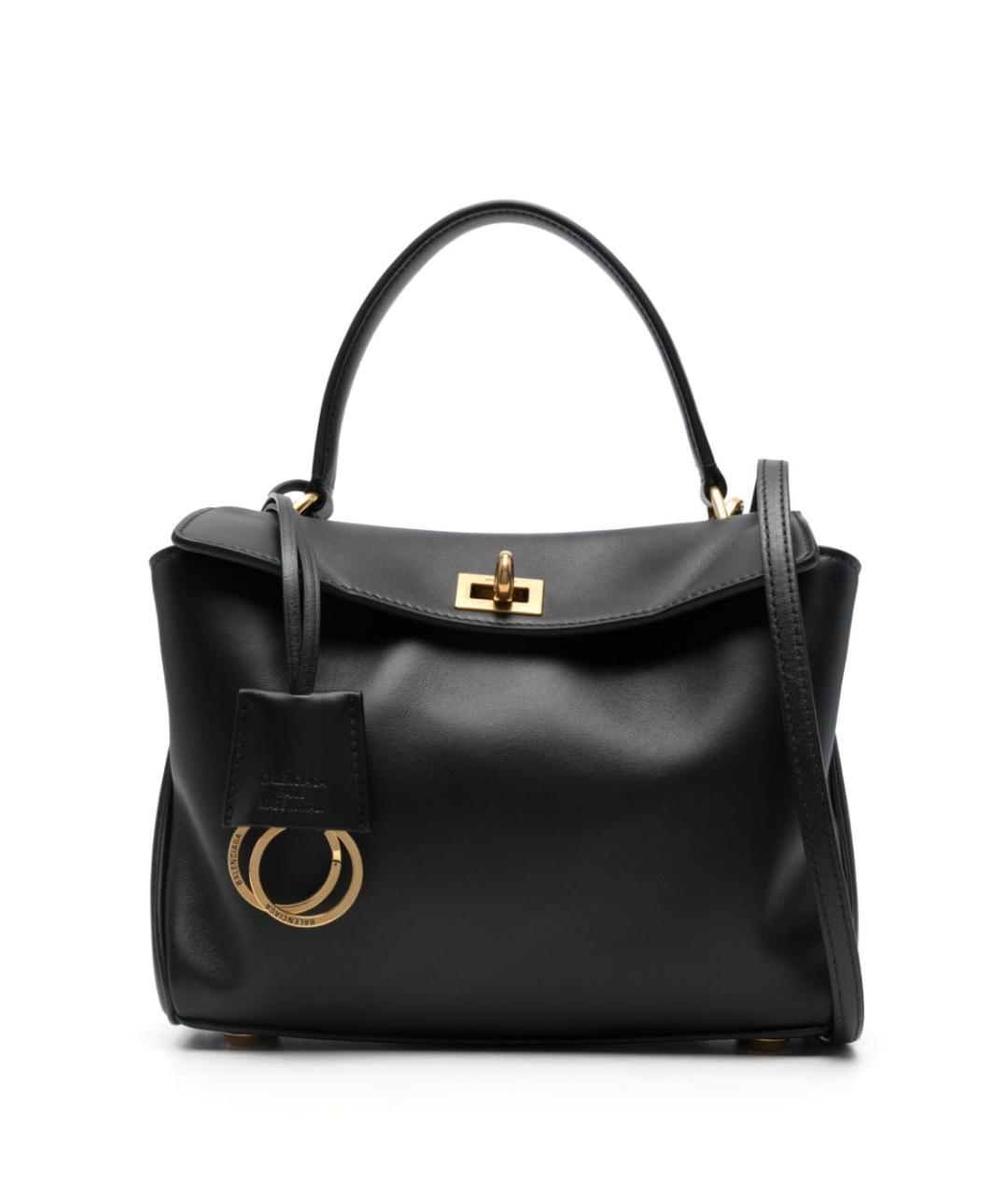 BALENCIAGA Черная кожаная сумка тоут, фото 1