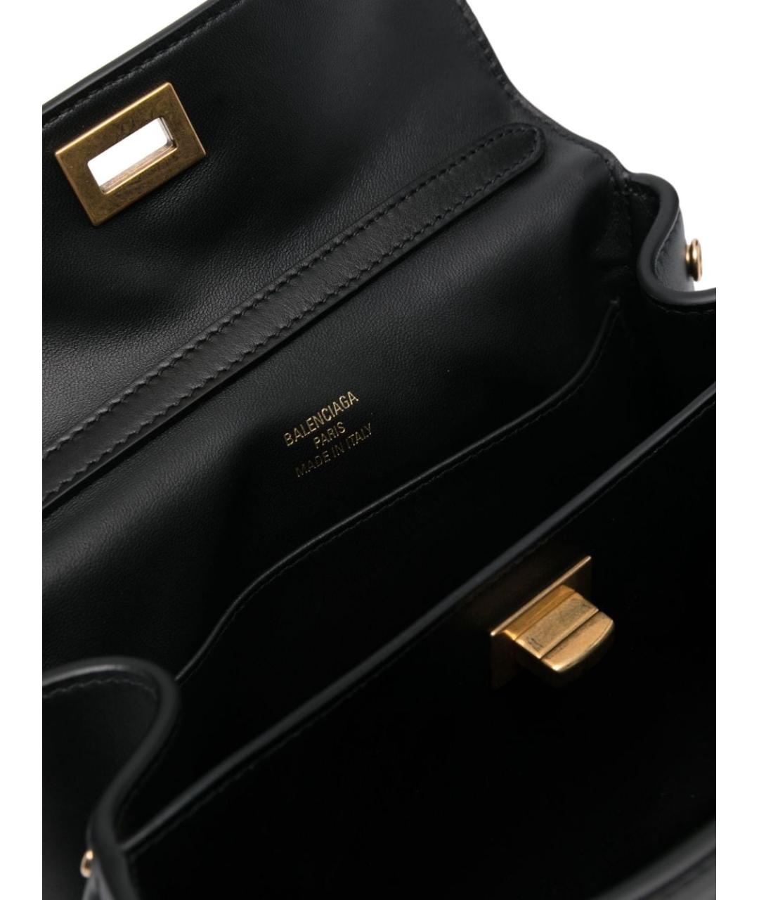 BALENCIAGA Черная кожаная сумка тоут, фото 5