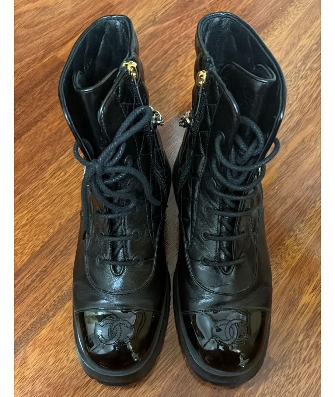CHANEL Черные кожаные ботинки, фото 2