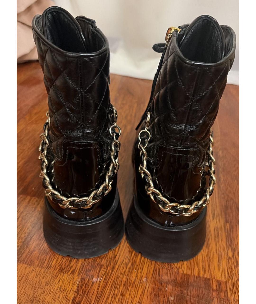 CHANEL Черные кожаные ботинки, фото 4