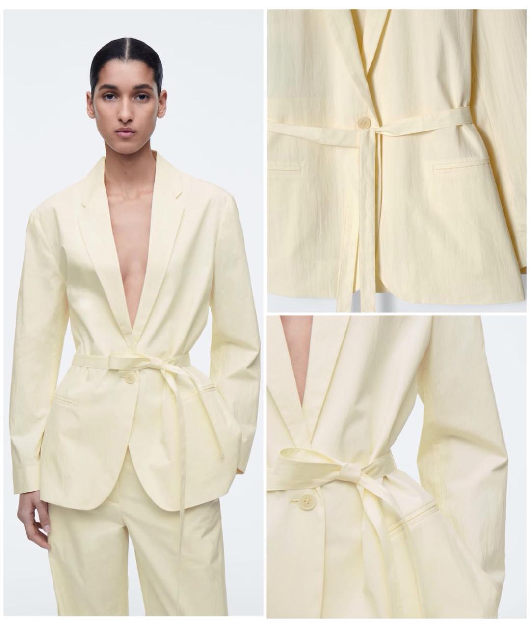 COS Бежевый хлопковый жакет/пиджак, фото 3