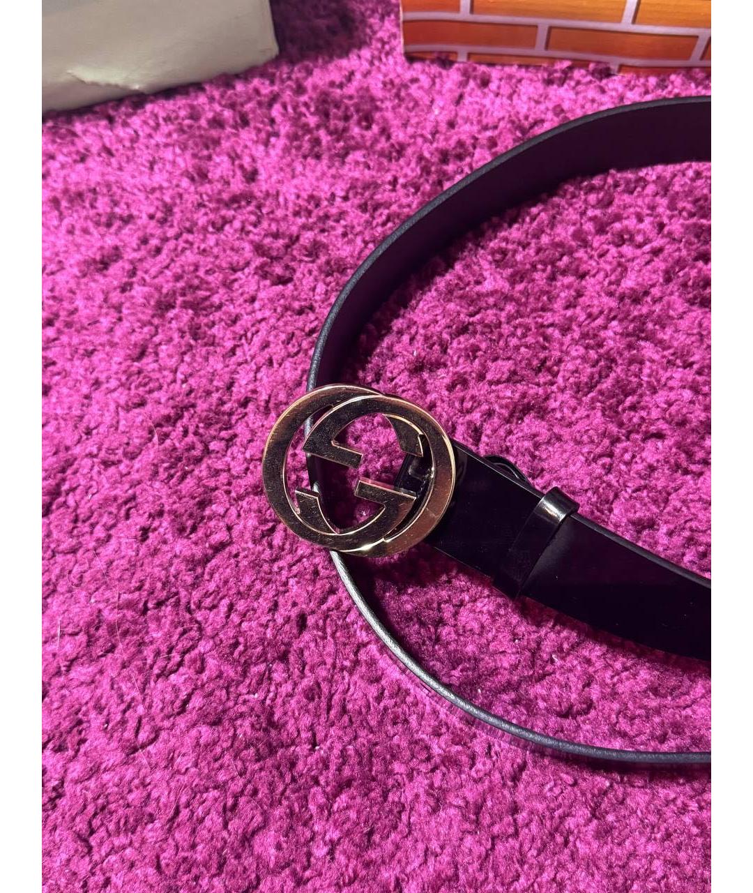 GUCCI Черный кожаный ремень, фото 2