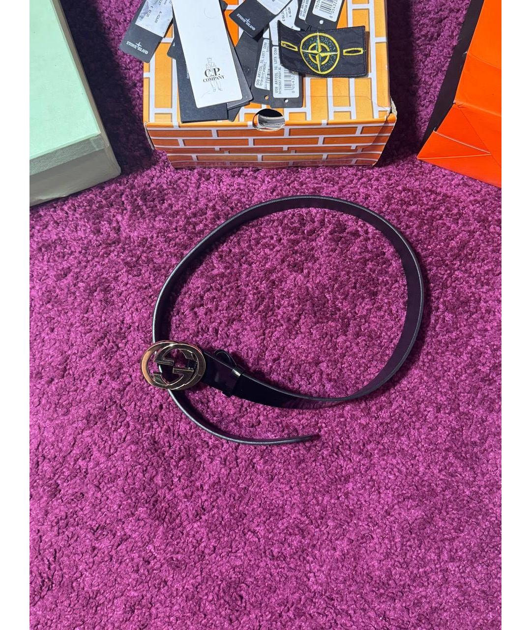 GUCCI Черный кожаный ремень, фото 4