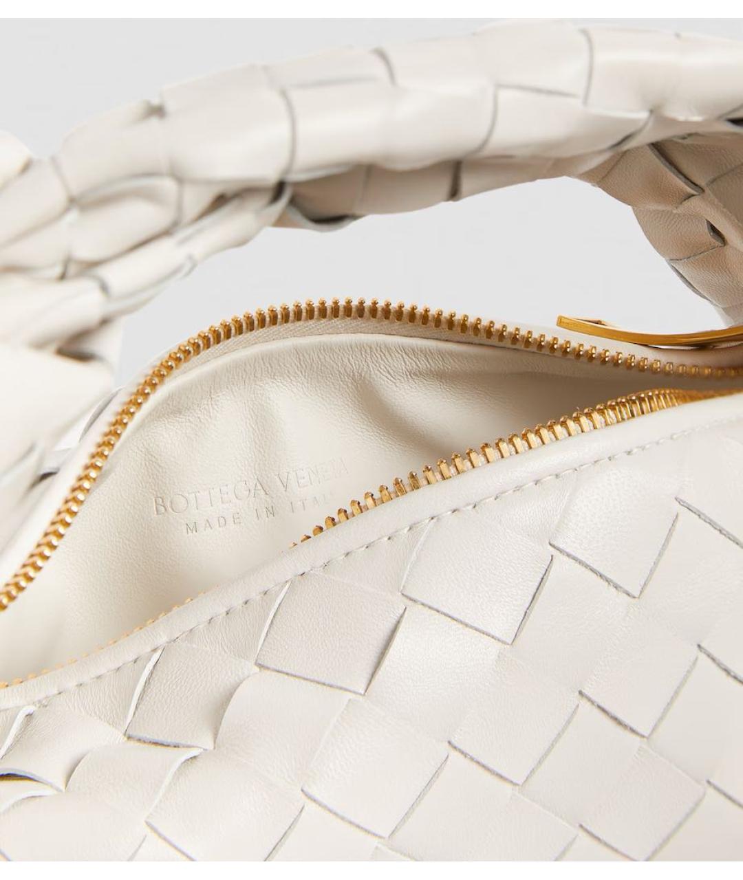 BOTTEGA VENETA Белая кожаная сумка с короткими ручками, фото 3