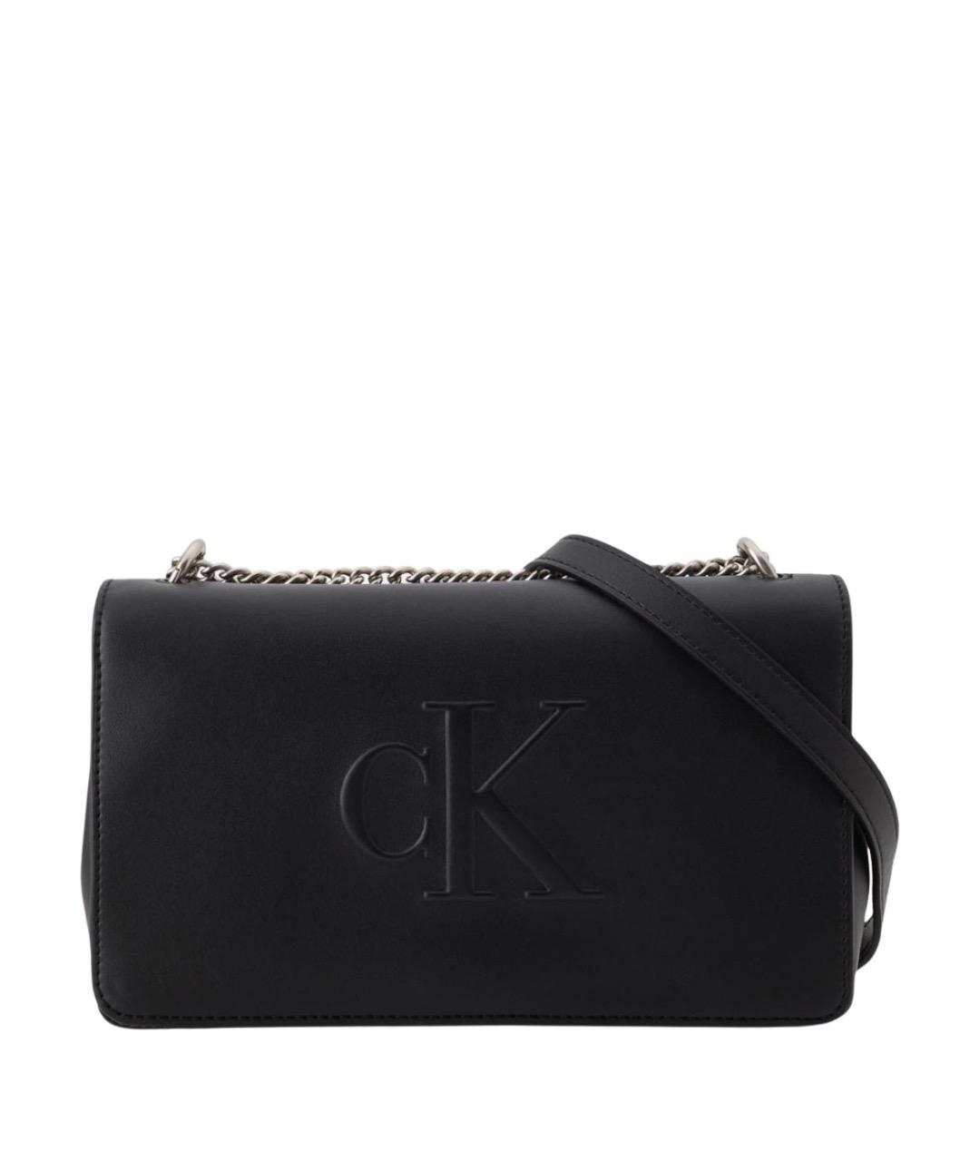 CALVIN KLEIN Черная сумка через плечо из искусственной кожи, фото 1