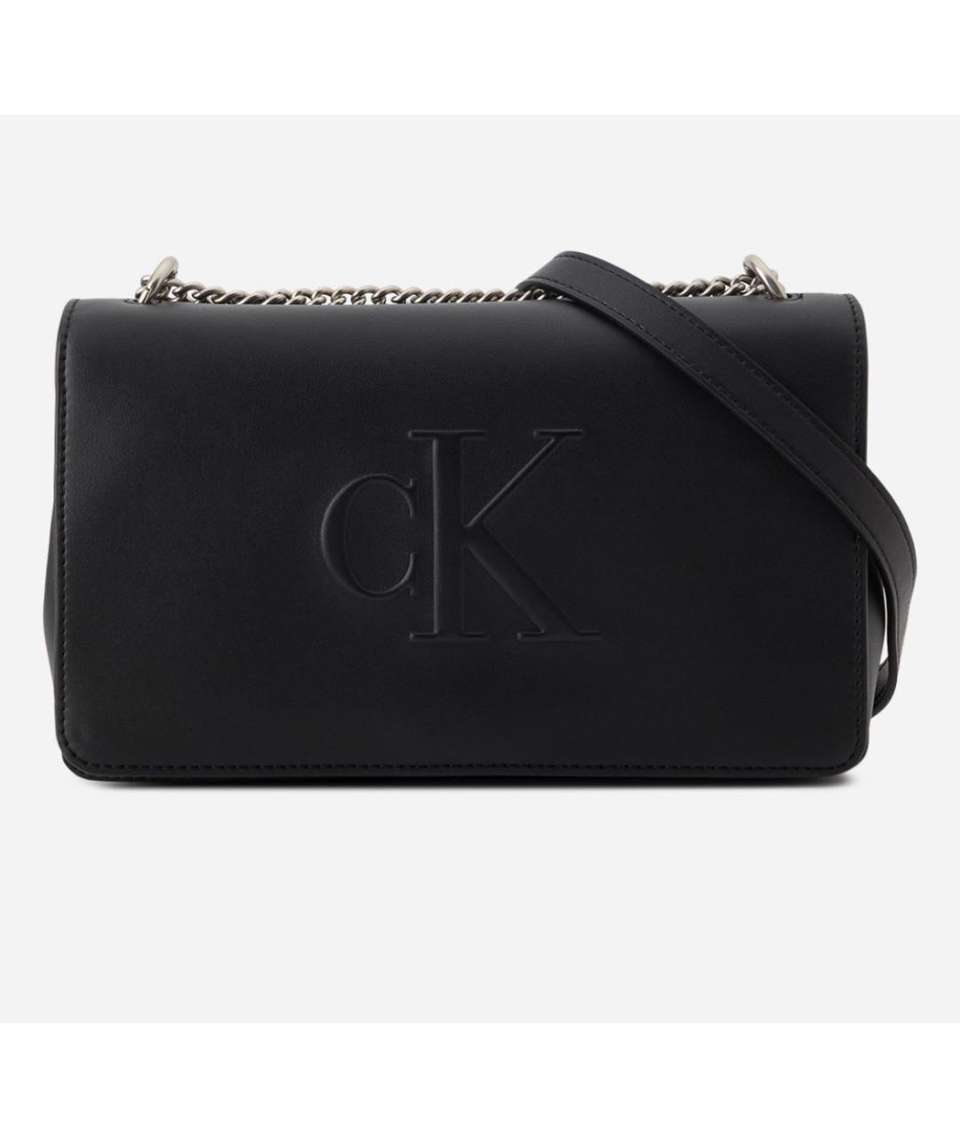 CALVIN KLEIN Черная сумка через плечо из искусственной кожи, фото 3