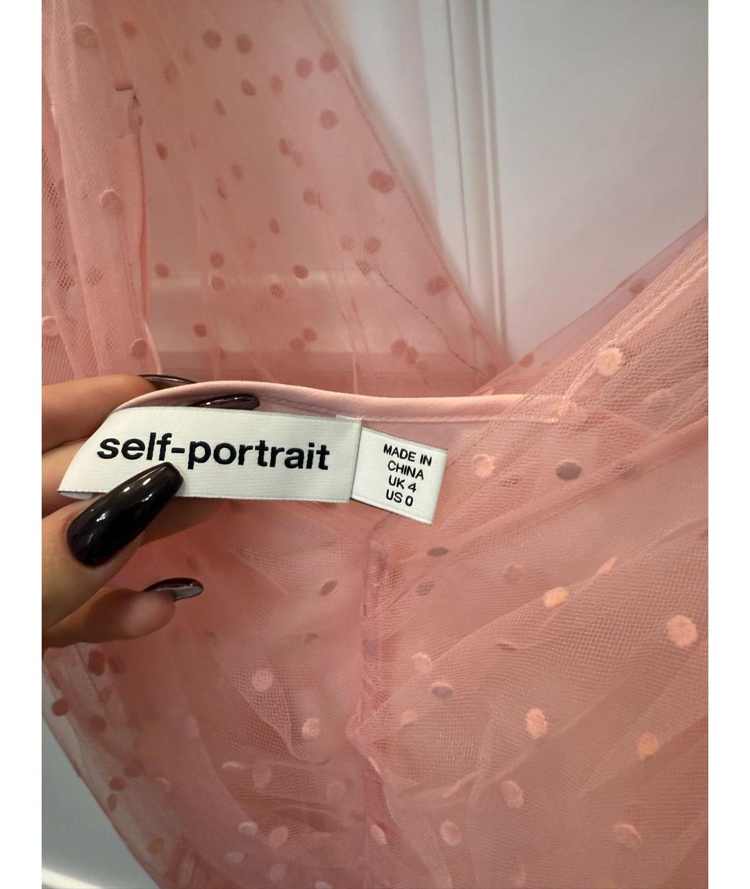 SELF-PORTRAIT Розовое полиэстеровое коктейльное платье, фото 3