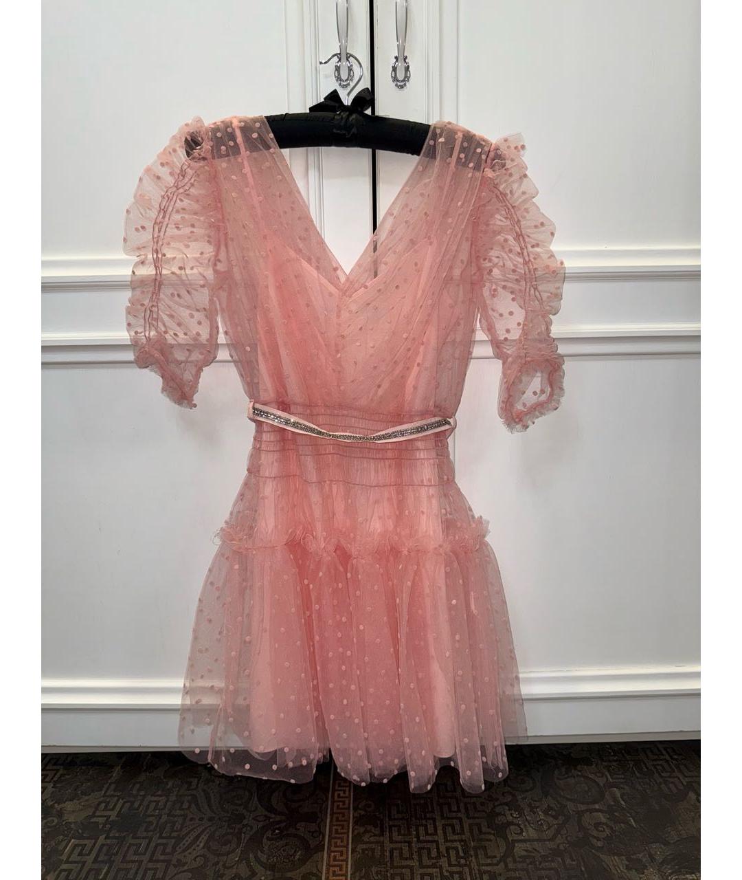 SELF-PORTRAIT Розовое полиэстеровое коктейльное платье, фото 6