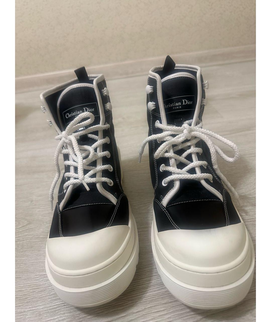 CHRISTIAN DIOR Черные текстильные ботинки, фото 2