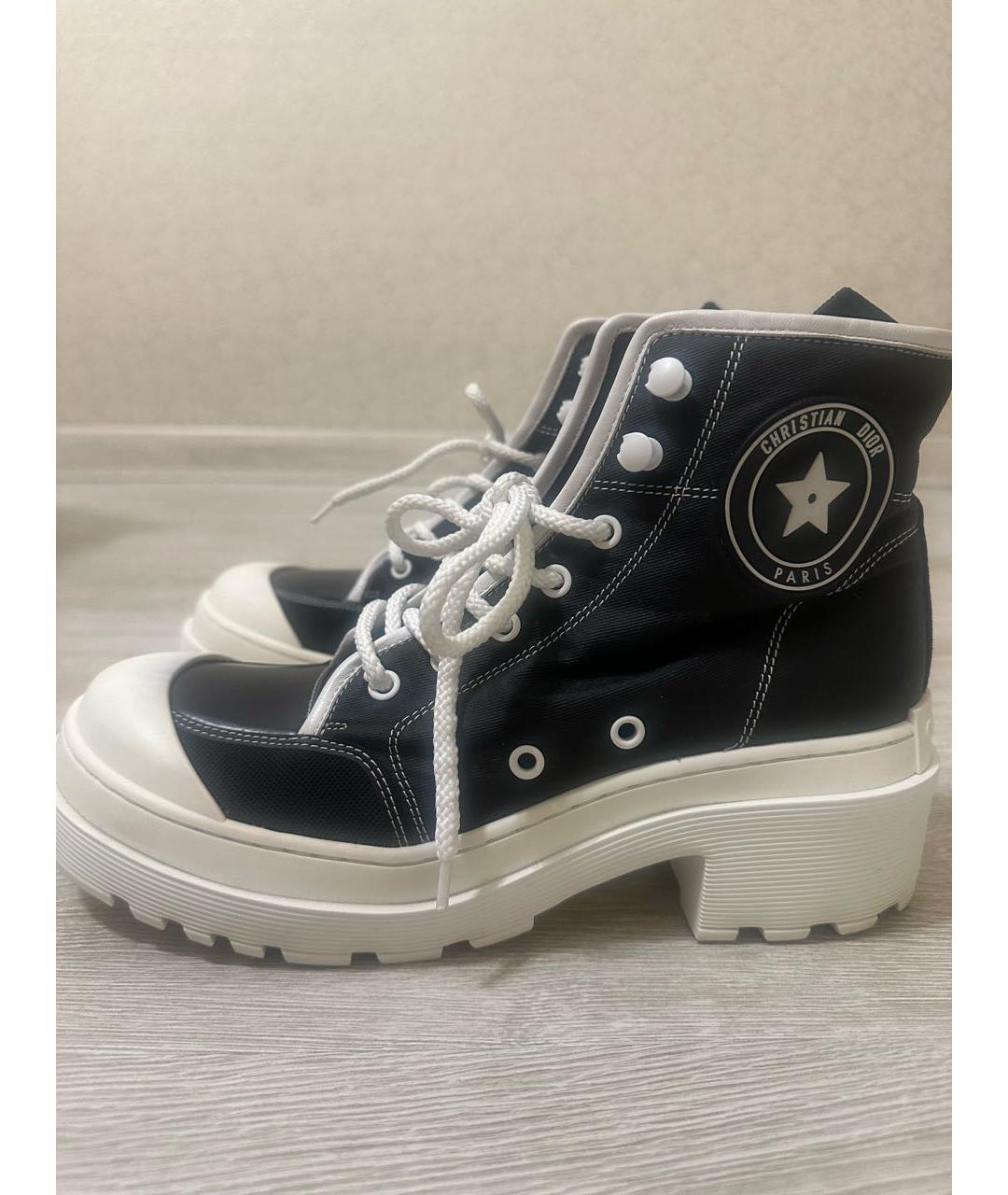 CHRISTIAN DIOR Черные текстильные ботинки, фото 6