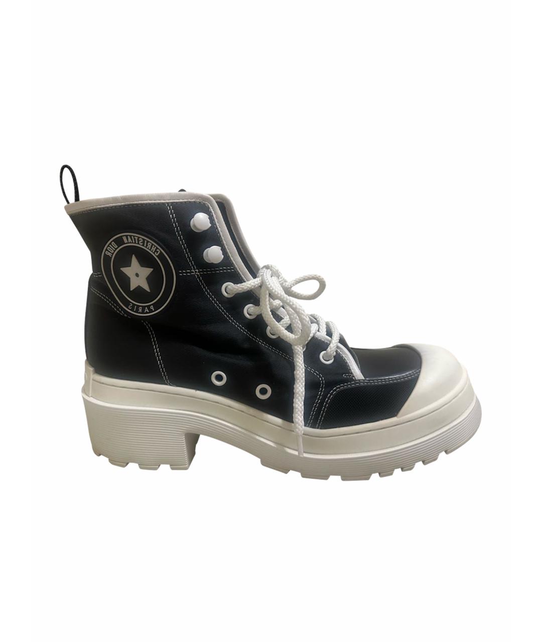 CHRISTIAN DIOR Черные текстильные ботинки, фото 1