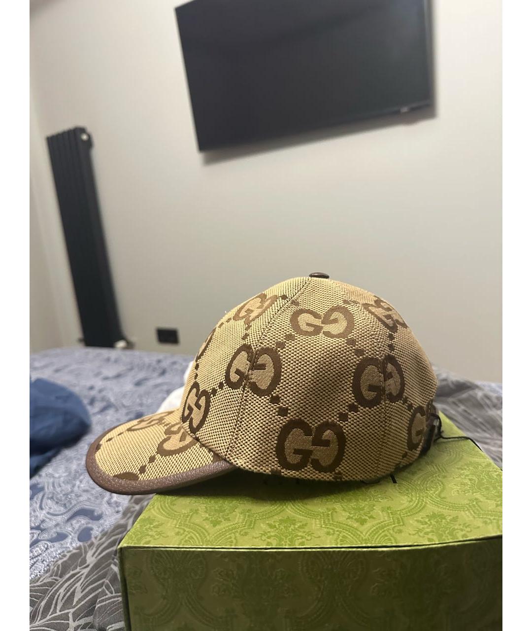 GUCCI Бежевая хлопковая кепка, фото 3