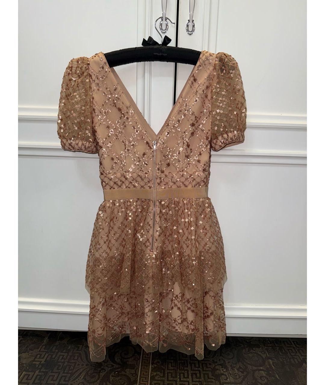 SELF-PORTRAIT Бежевое полиэстеровое коктейльное платье, фото 2