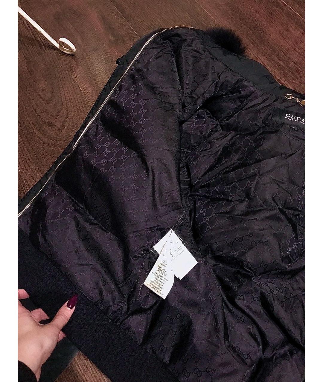 GUCCI Черный полиэстеровый пуховик, фото 4