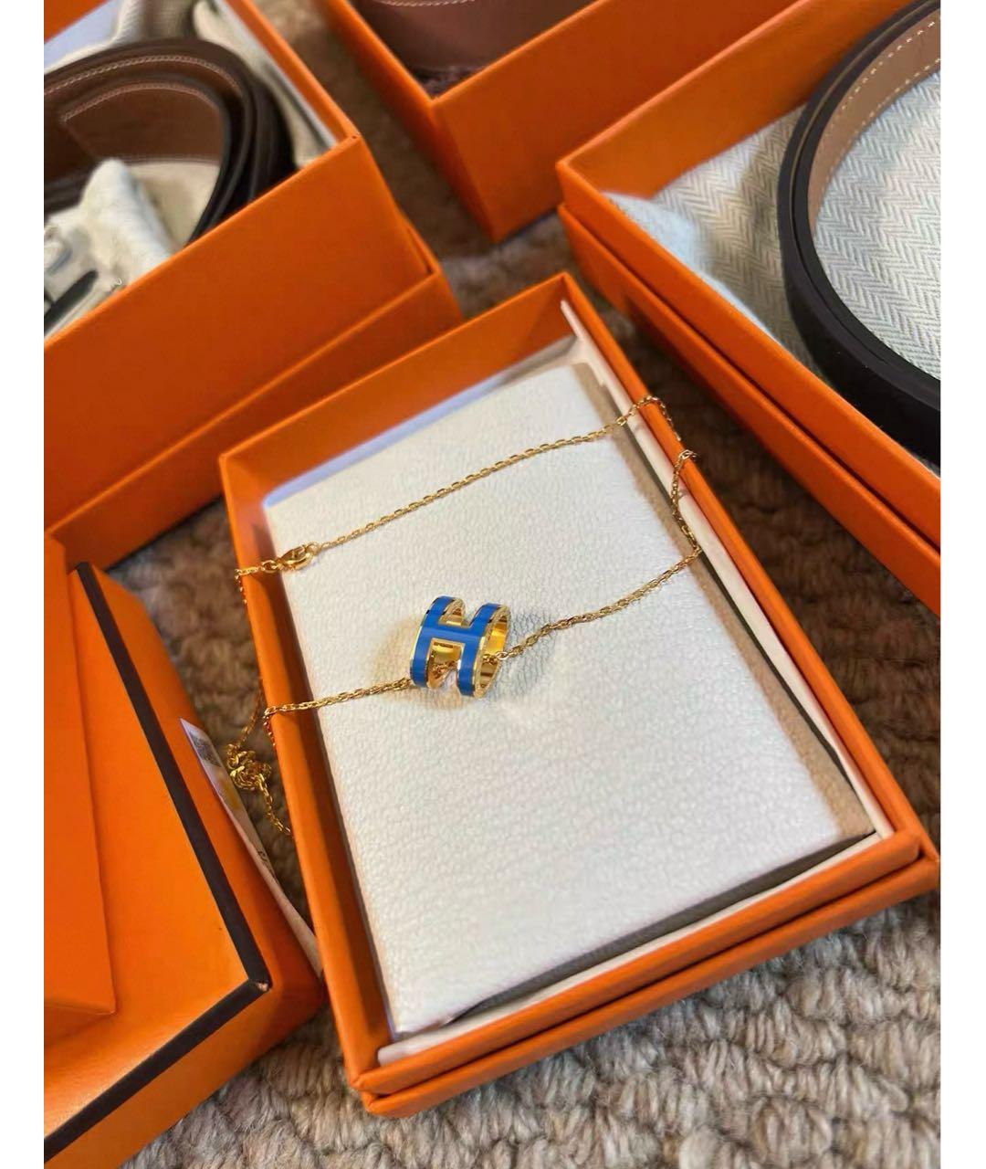 HERMES Синее колье, фото 4