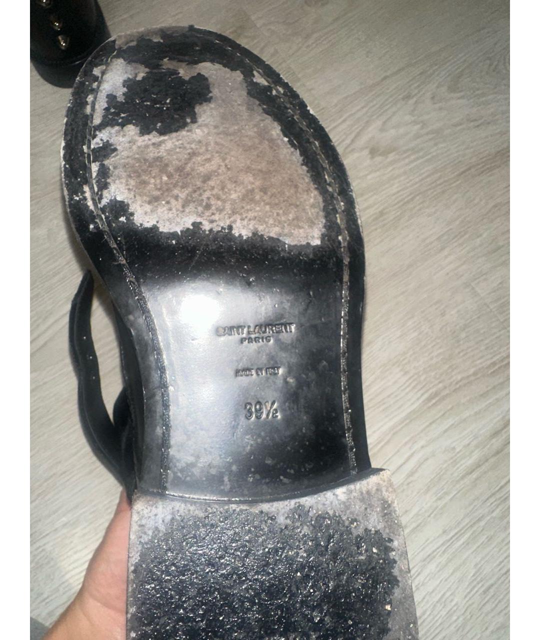 SAINT LAURENT Черные кожаные ботинки, фото 8