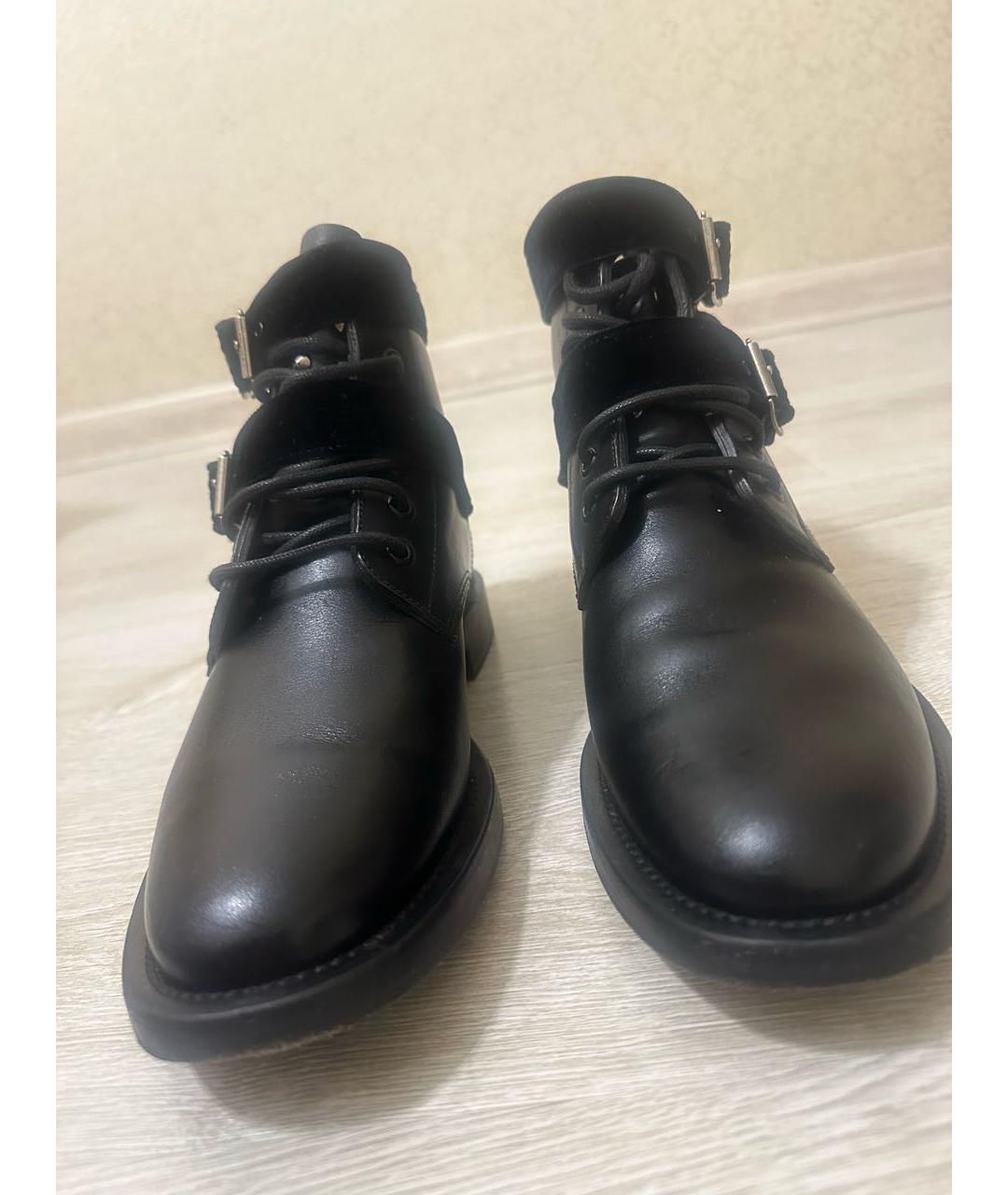 SAINT LAURENT Черные кожаные ботинки, фото 2