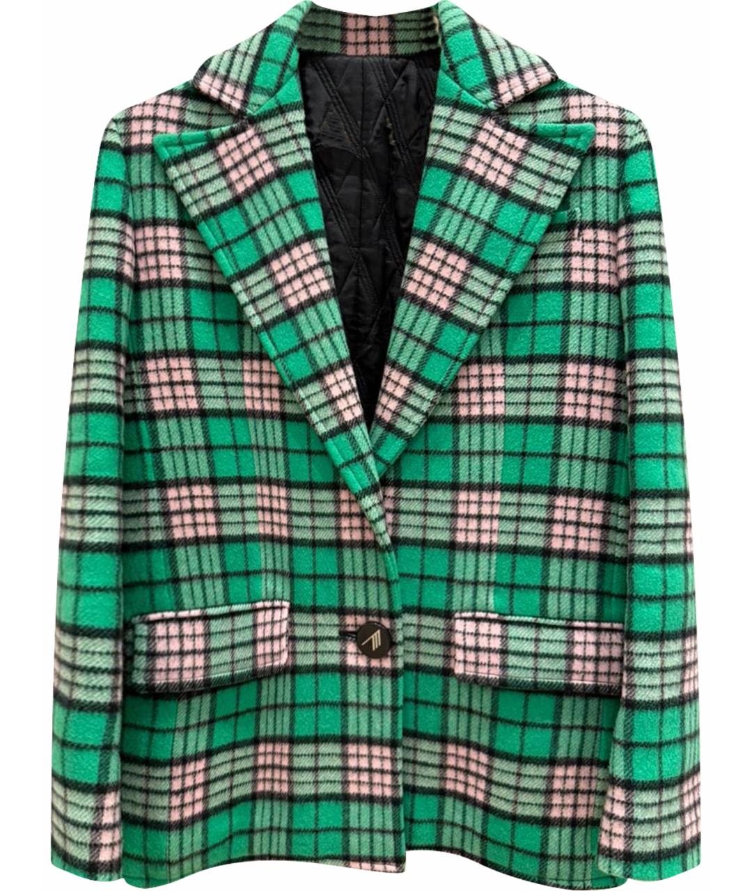 THE ATTICO Зеленый шерстяной жакет/пиджак, фото 1