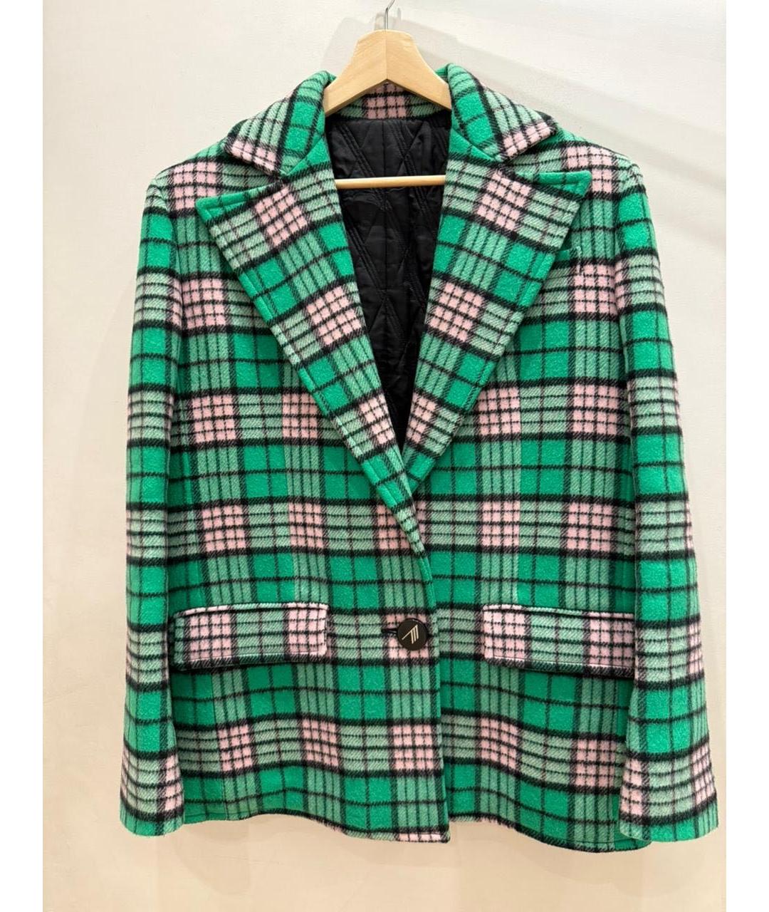 THE ATTICO Зеленый шерстяной жакет/пиджак, фото 5