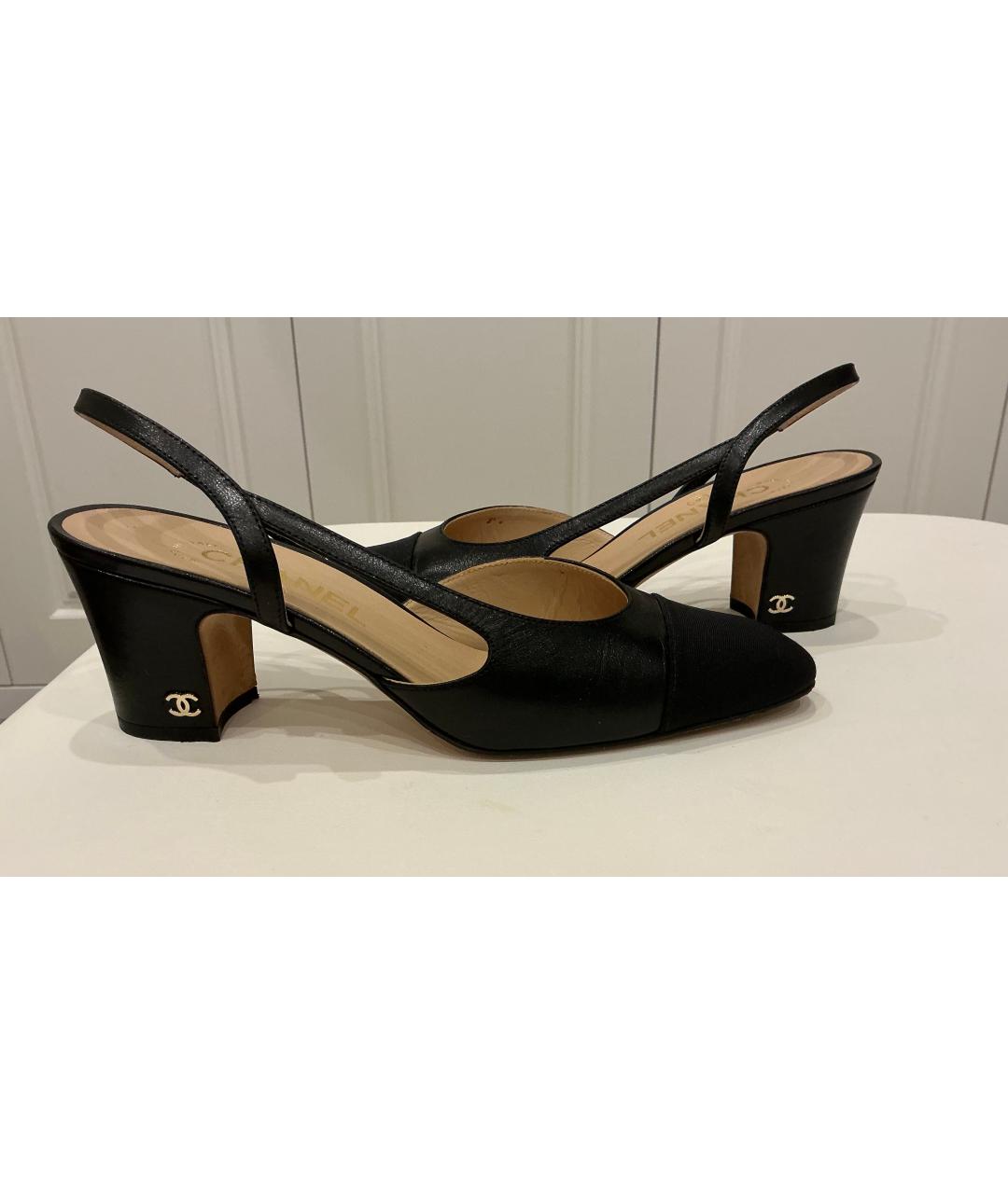 CHANEL Черные кожаные туфли, фото 4