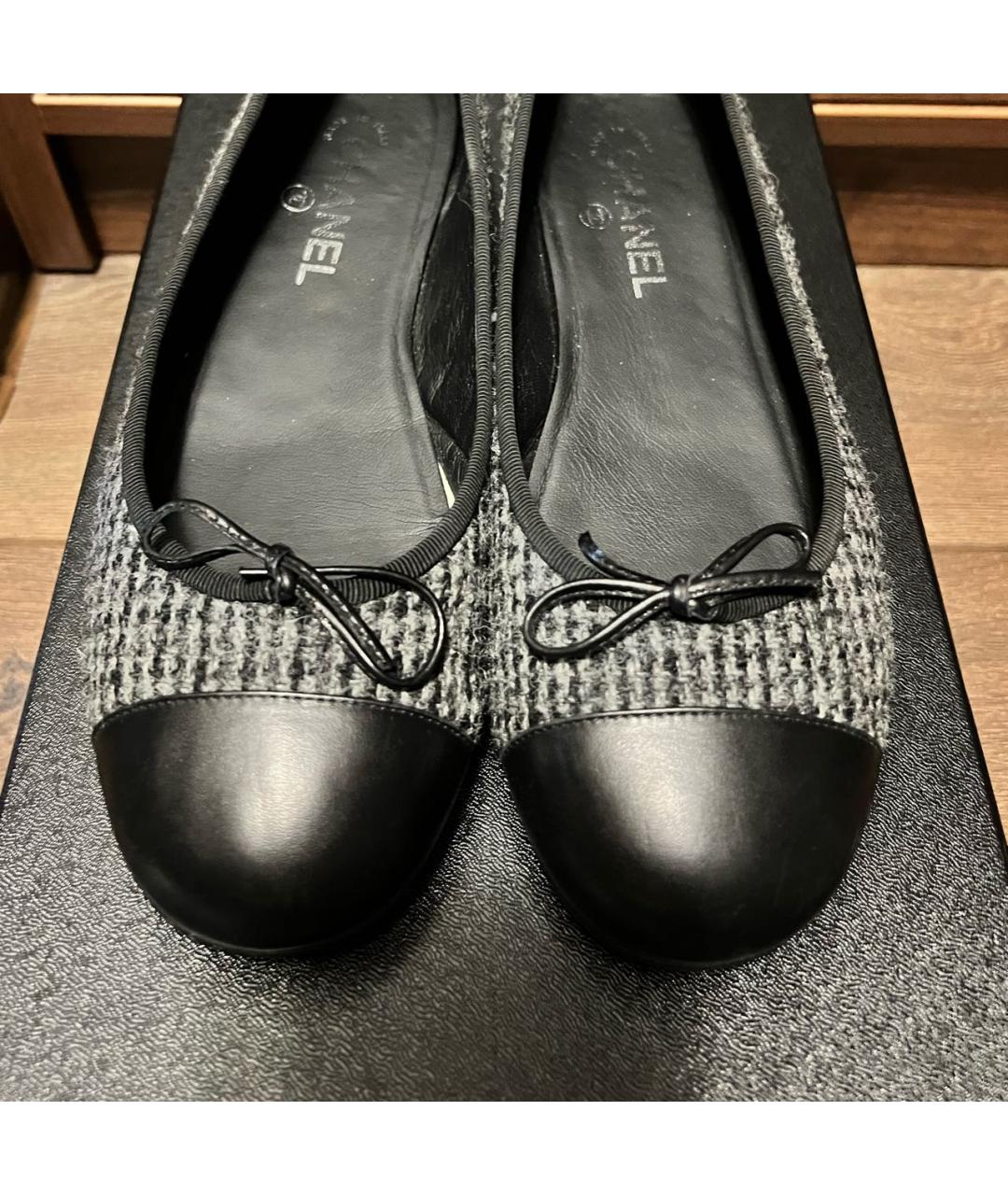 CHANEL Серые кожаные балетки, фото 2