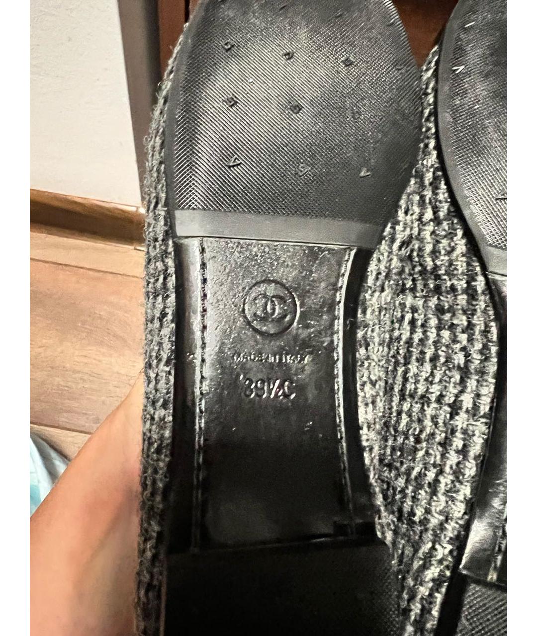 CHANEL Серые кожаные балетки, фото 5