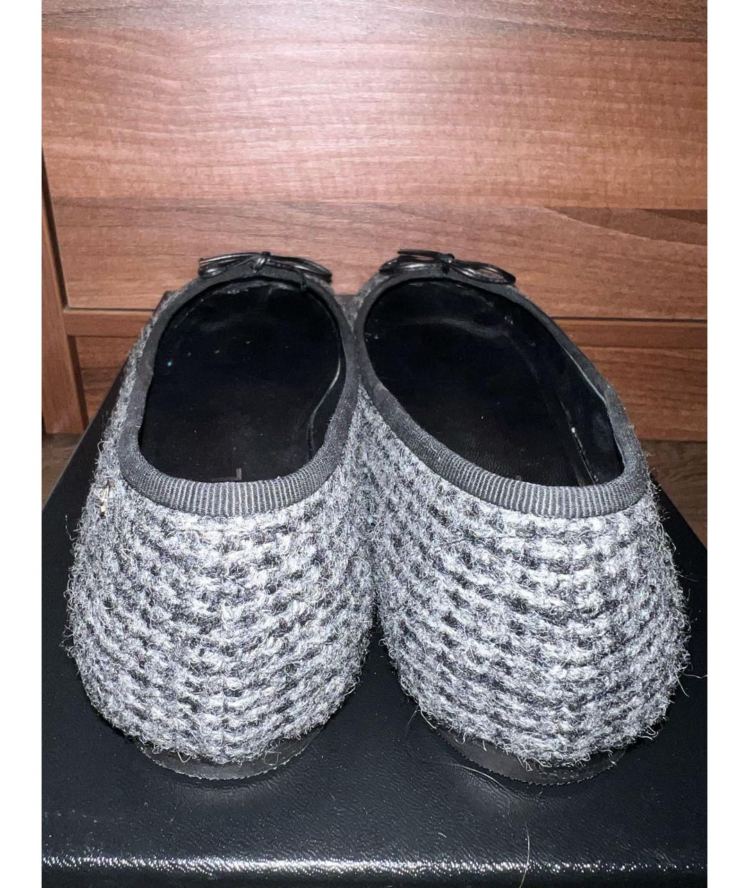 CHANEL Серые кожаные балетки, фото 4