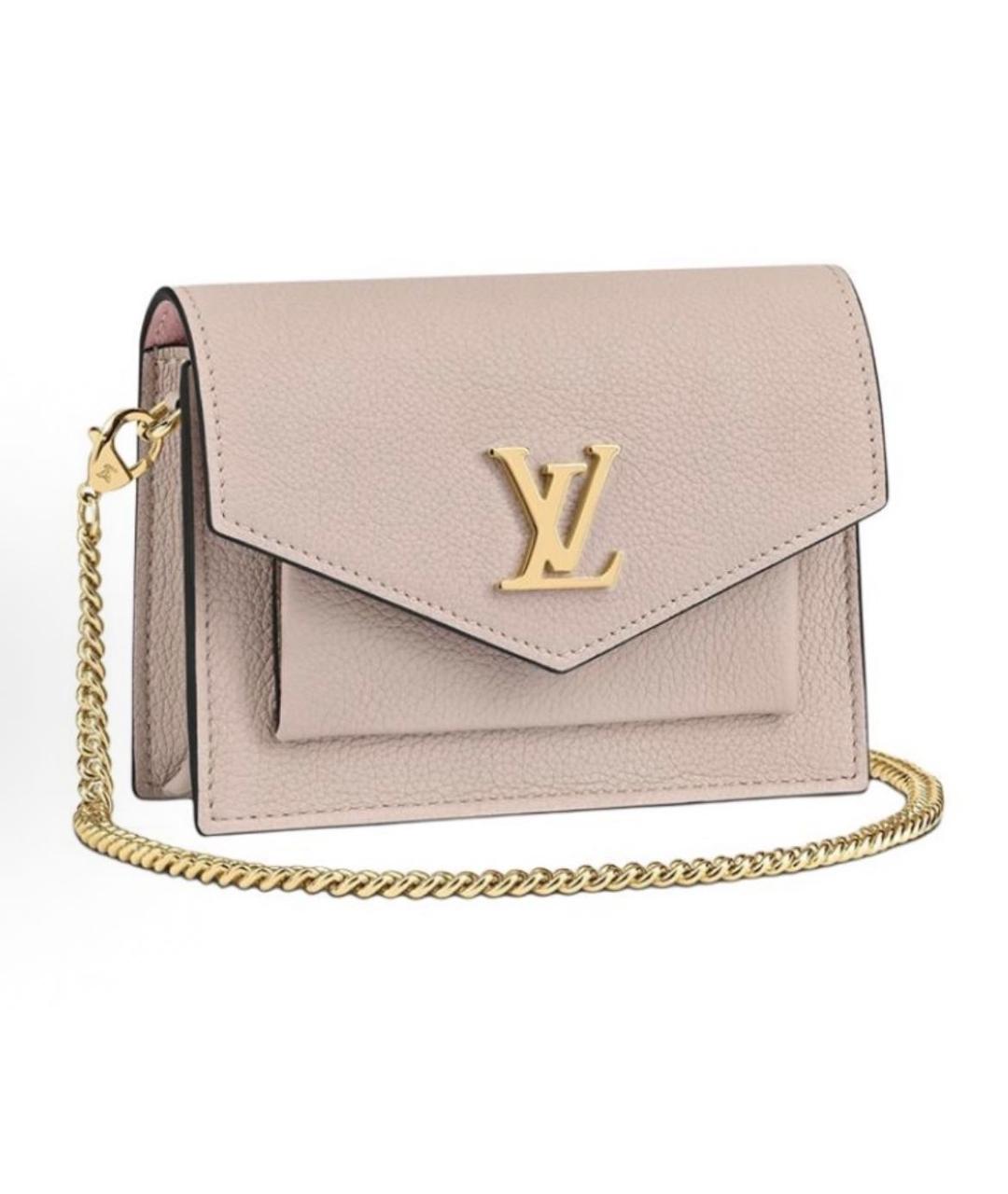 LOUIS VUITTON Бежевая кожаная сумка через плечо, фото 4