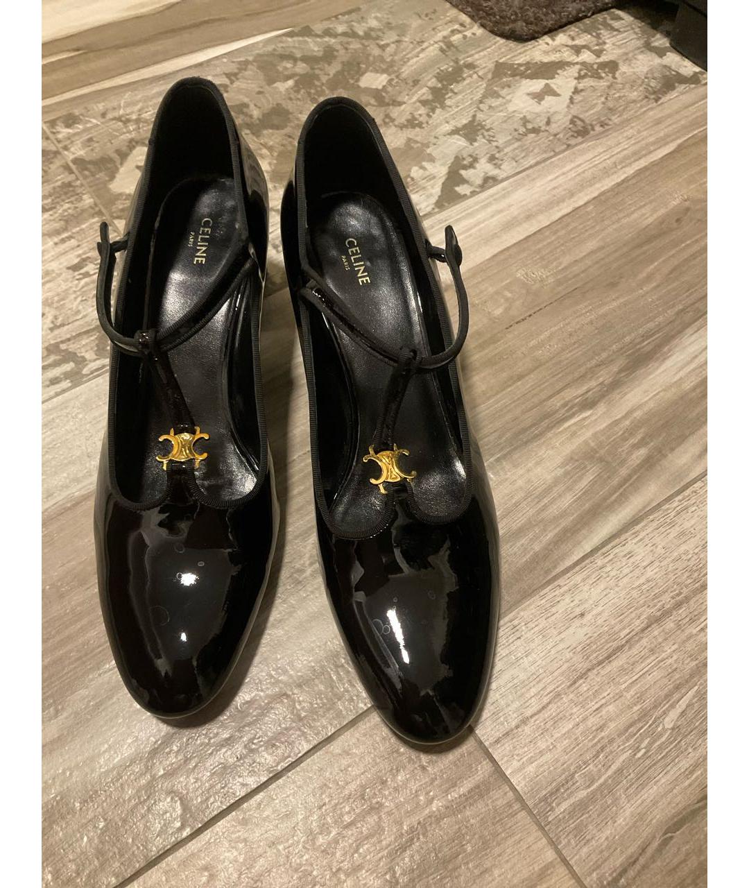 CELINE Черные туфли из лакированной кожи, фото 2