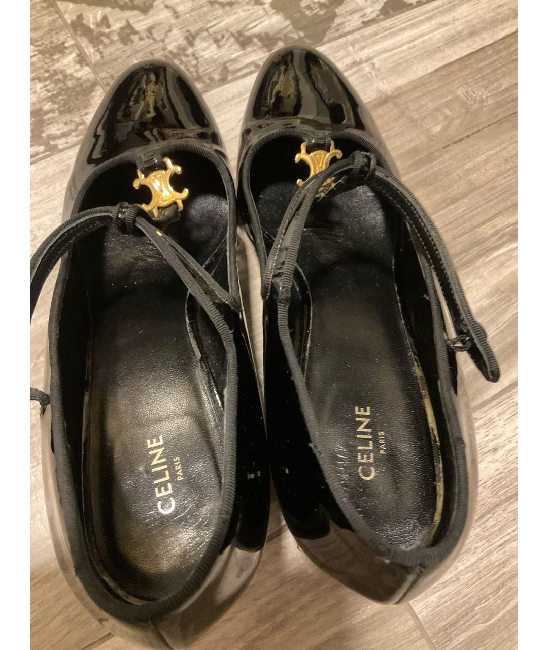 CELINE Черные туфли из лакированной кожи, фото 3