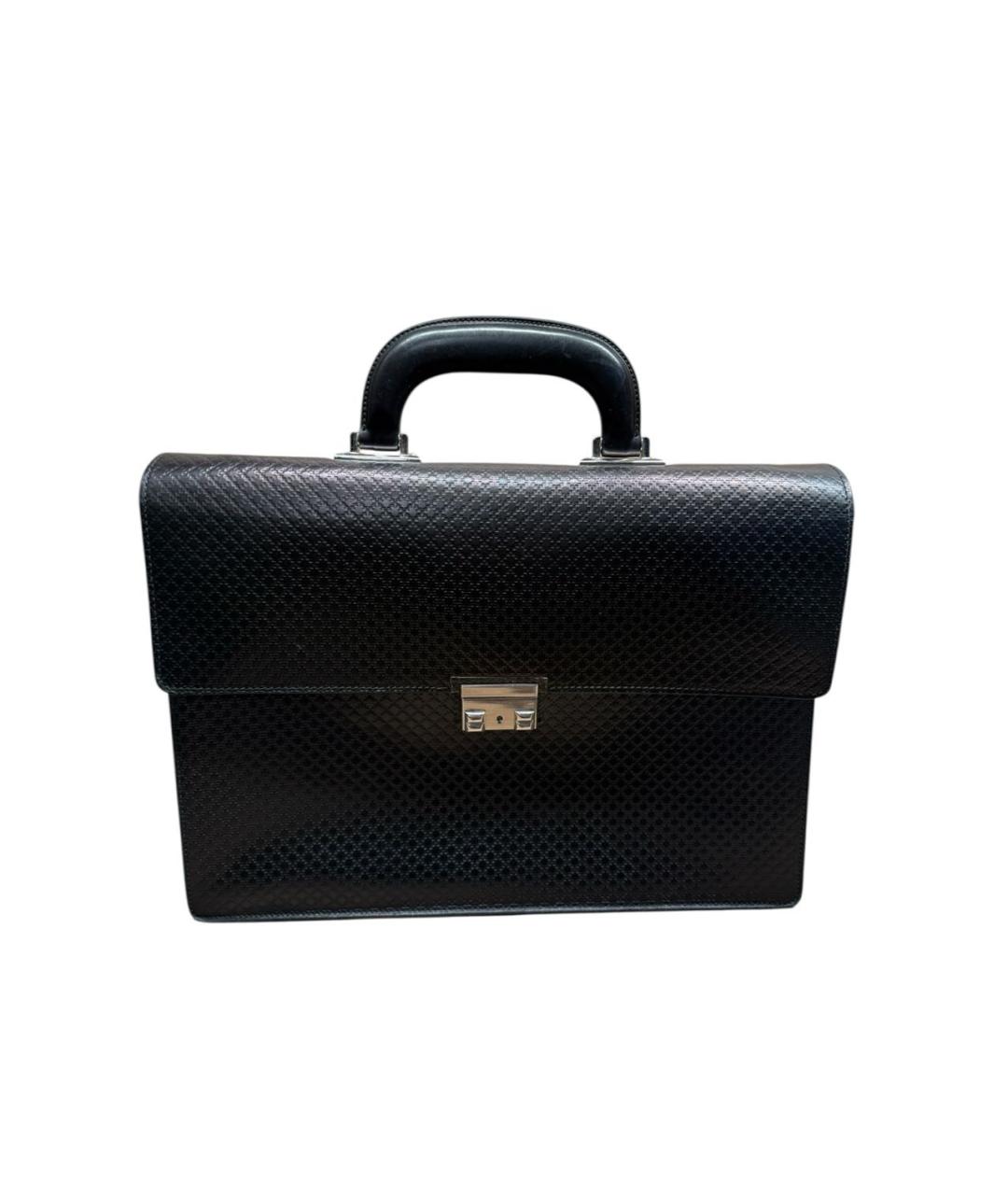 GUCCI Черный кожаный портфель, фото 1