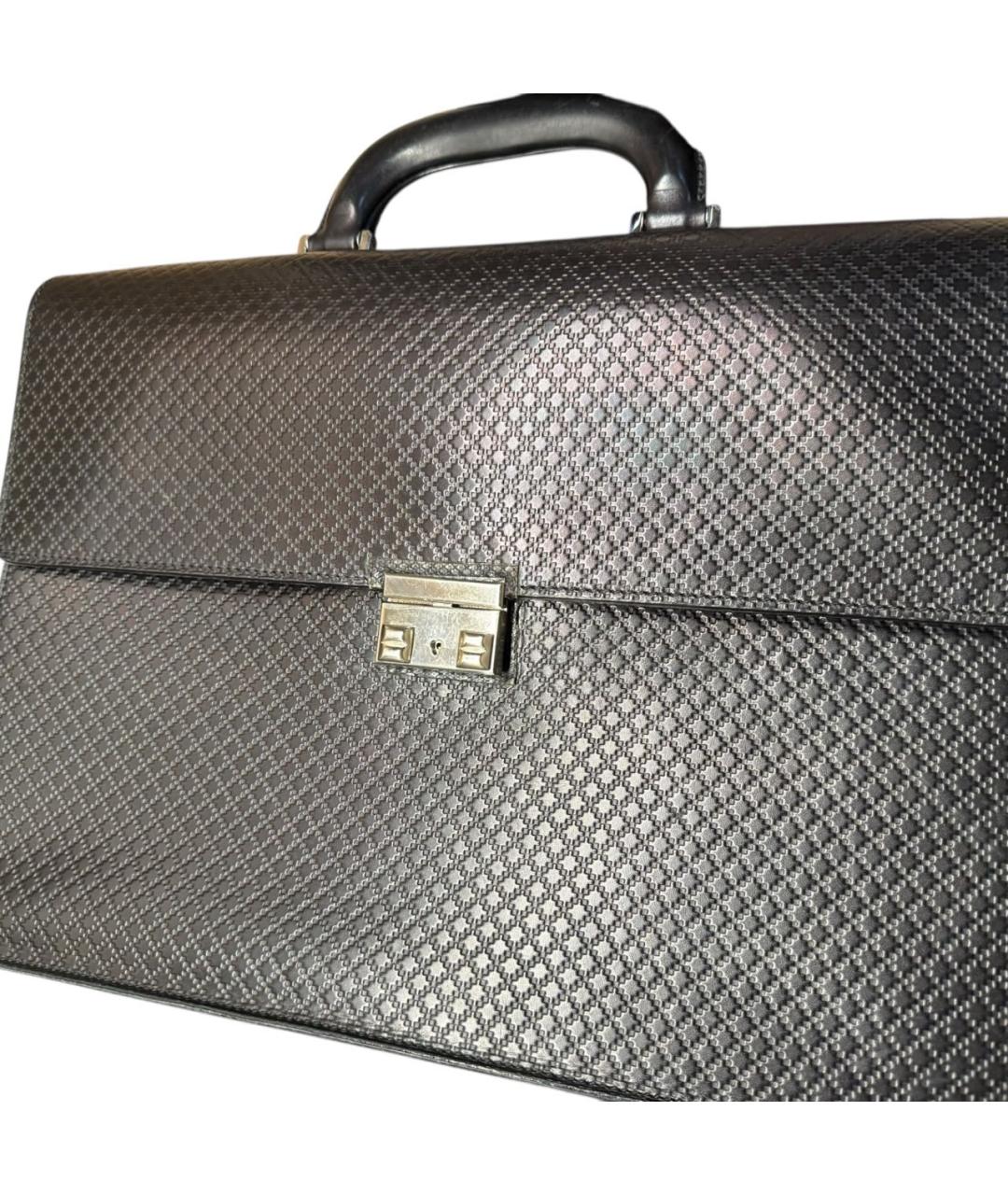 GUCCI Черный кожаный портфель, фото 2
