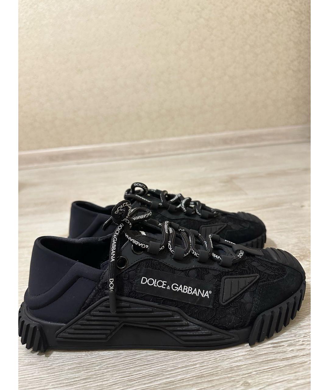 DOLCE&GABBANA Черные текстильные кроссовки, фото 8