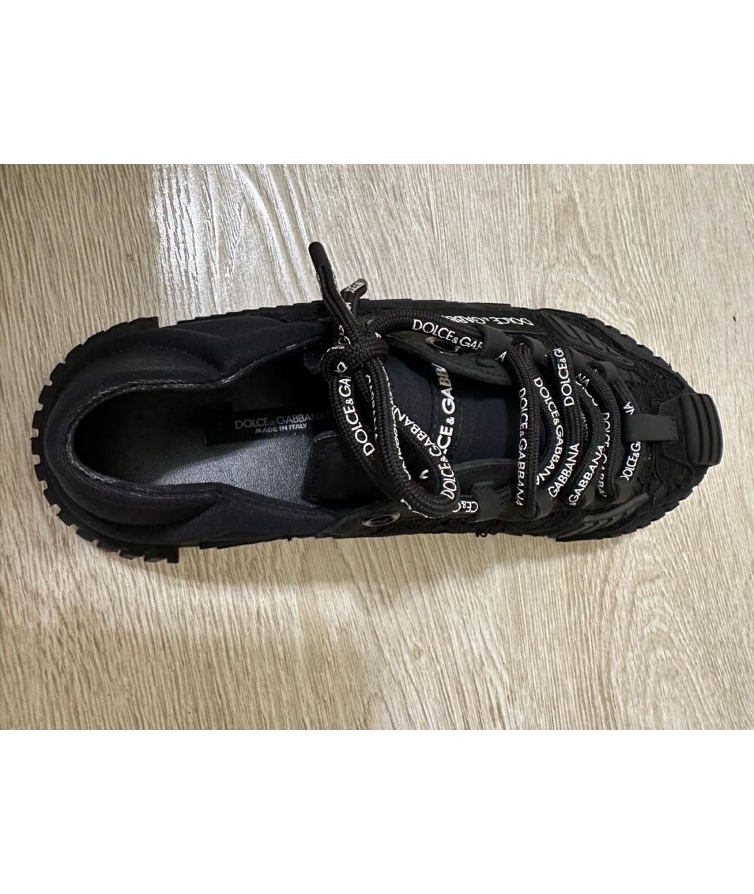 DOLCE&GABBANA Черные текстильные кроссовки, фото 4