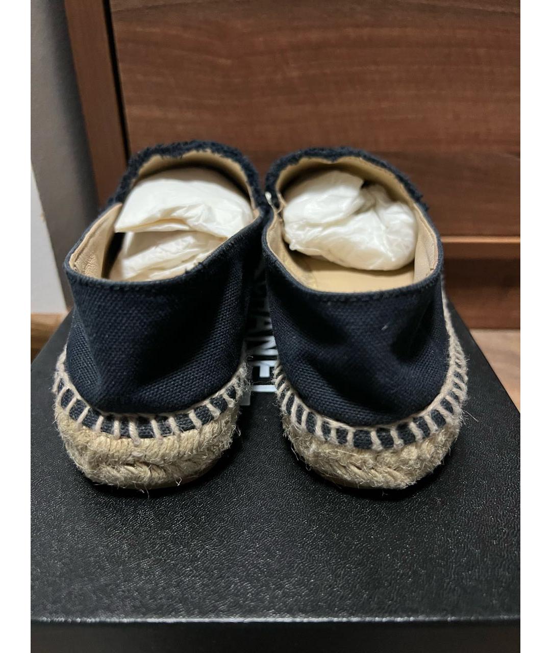 CHANEL Черные кожаные эспадрильи, фото 3