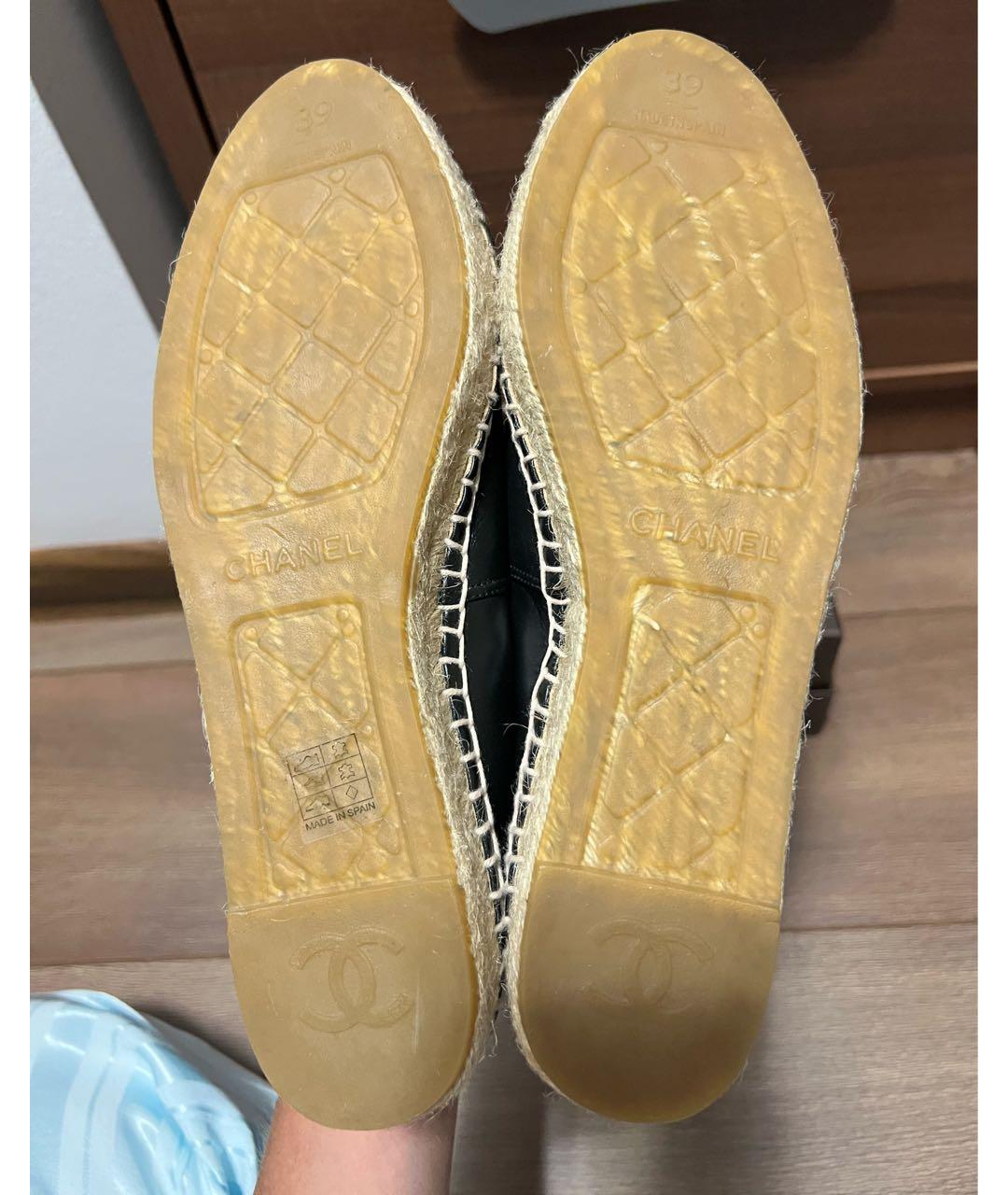 CHANEL Черные кожаные эспадрильи, фото 4