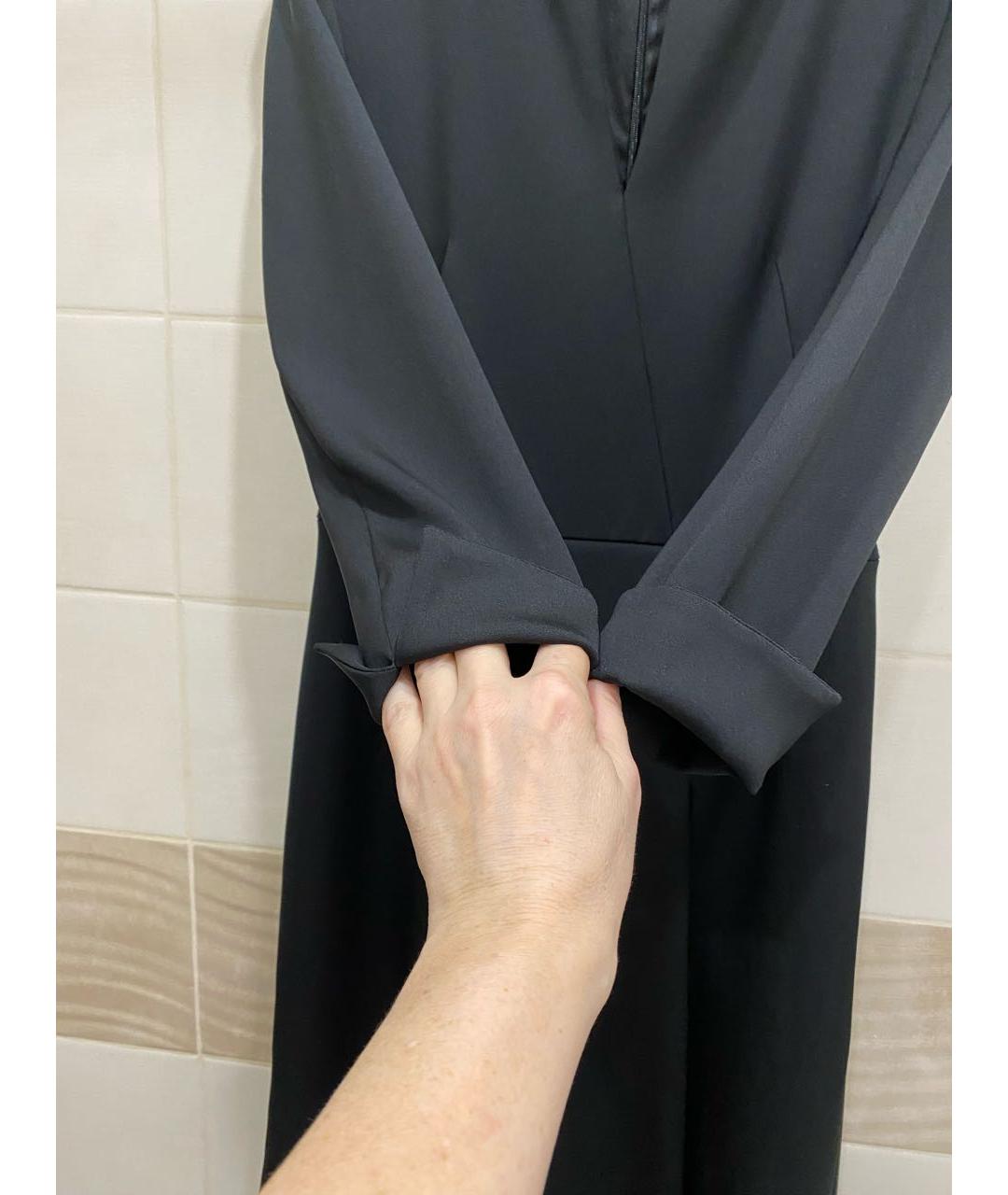 AKRIS Черное шелковое повседневное платье, фото 8