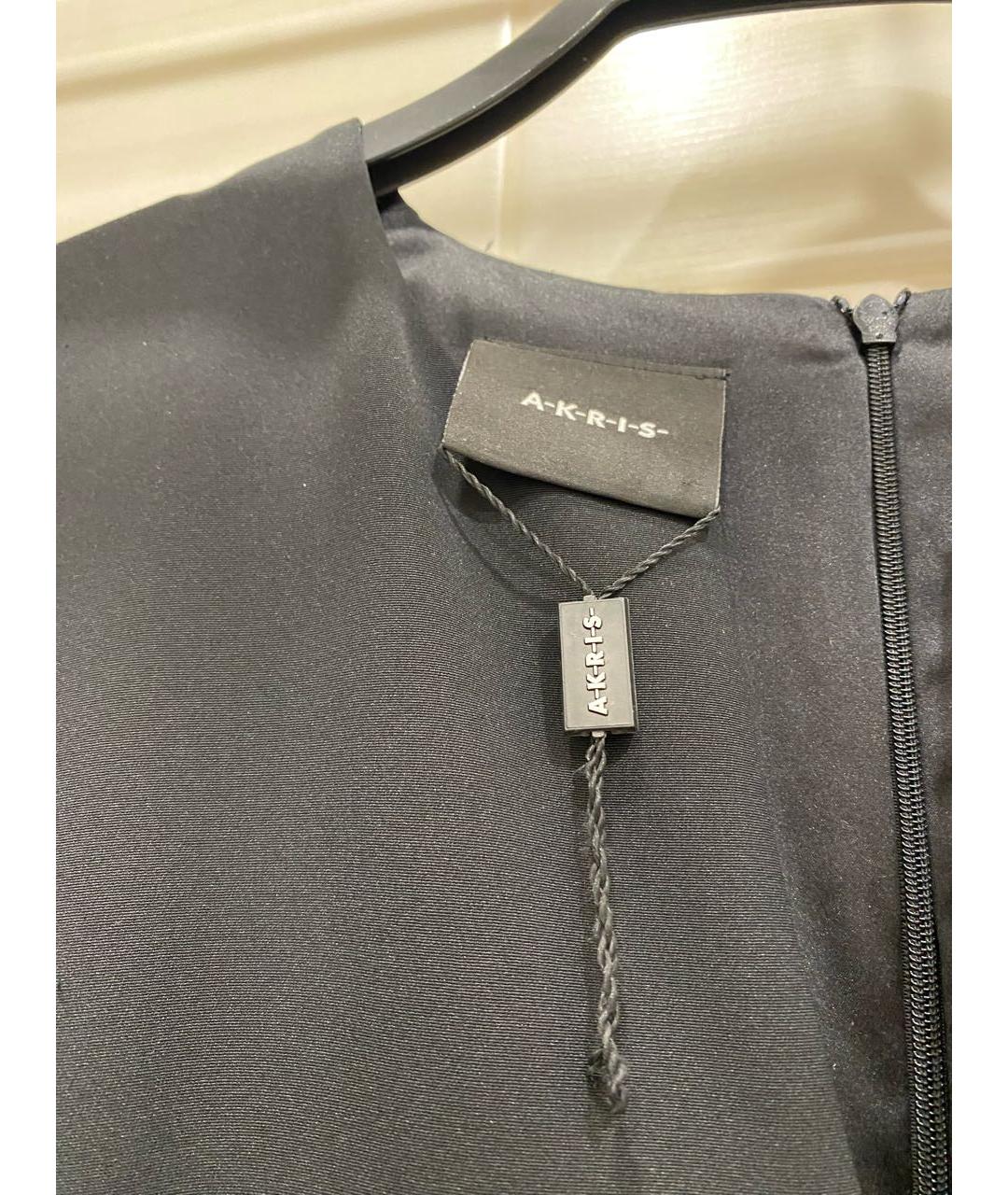AKRIS Черное шелковое повседневное платье, фото 7