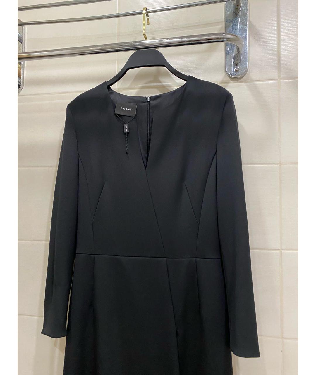 AKRIS Черное шелковое повседневное платье, фото 3