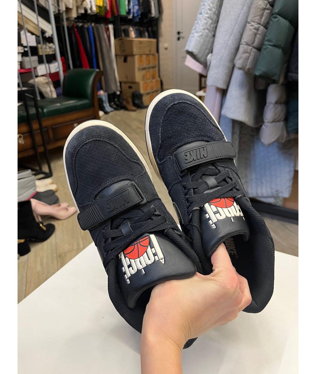 NIKE Черные замшевые низкие кроссовки / кеды, фото 5