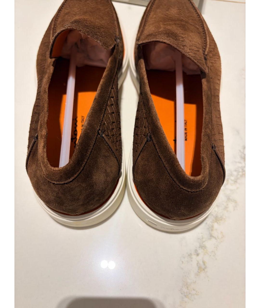 SANTONI Коричневые замшевые лоферы, фото 3