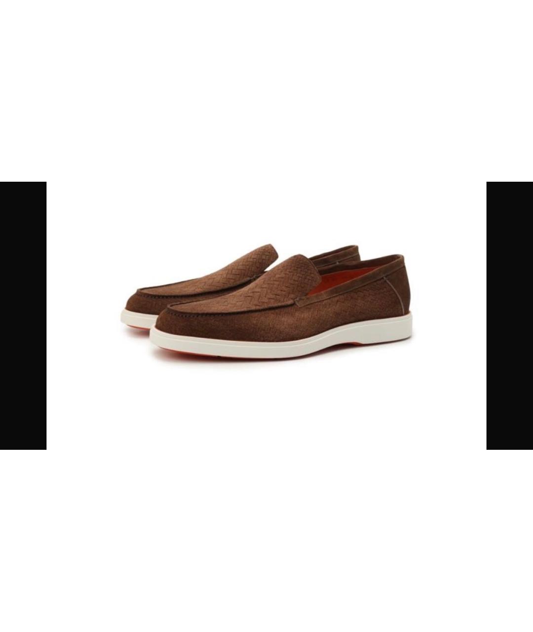 SANTONI Коричневые замшевые лоферы, фото 4