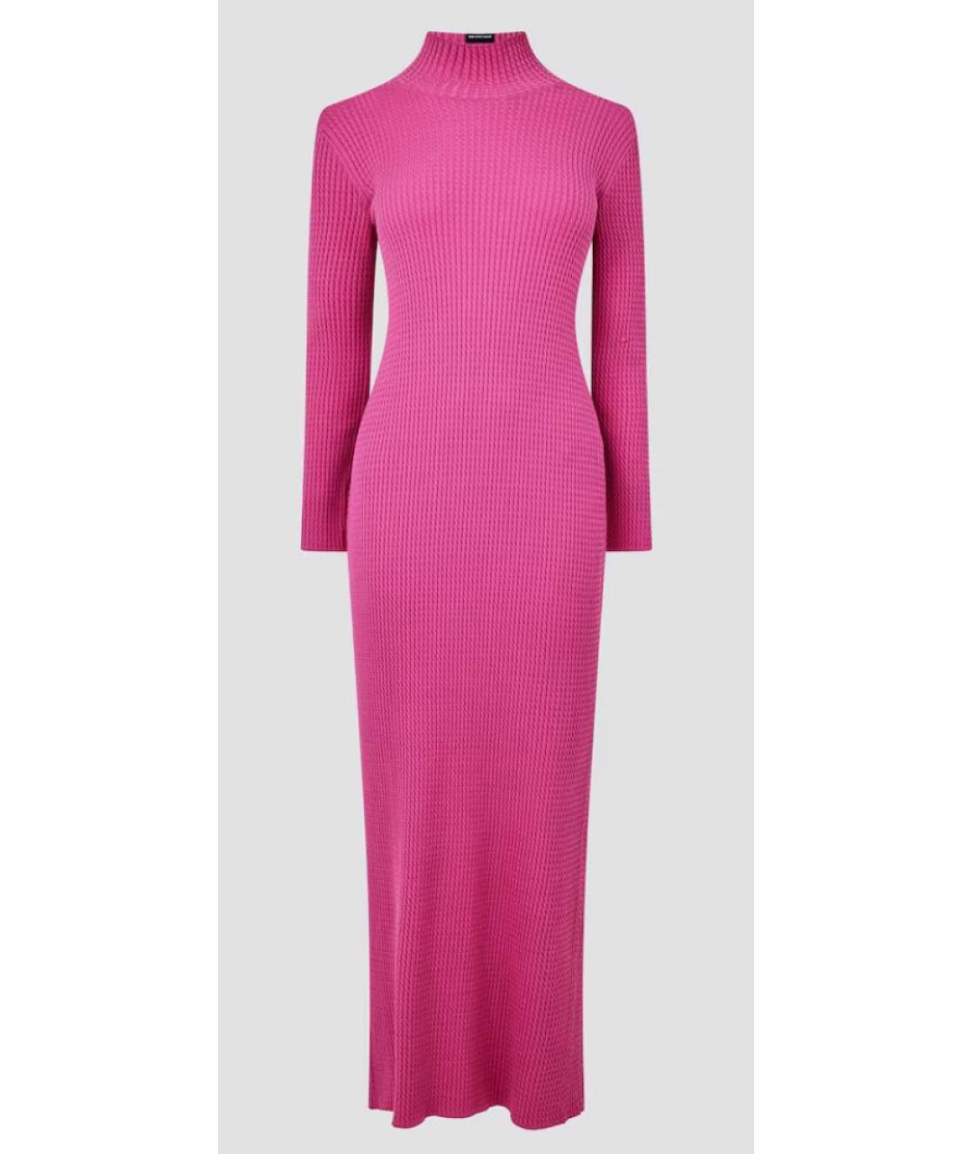 BALENCIAGA Розовое шерстяное повседневное платье, фото 8