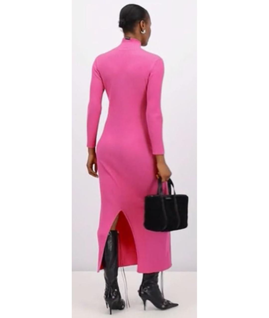 BALENCIAGA Розовое шерстяное повседневное платье, фото 6