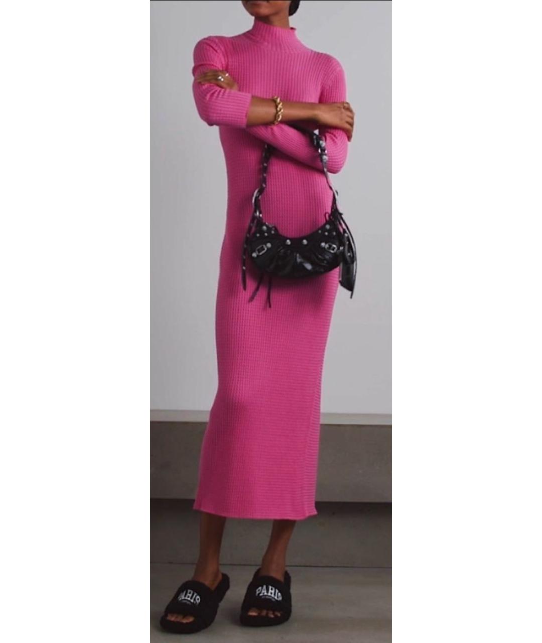 BALENCIAGA Розовое шерстяное повседневное платье, фото 7