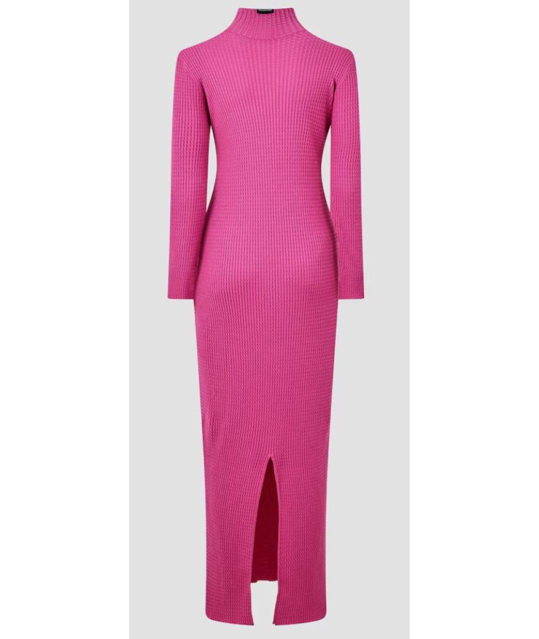 BALENCIAGA Розовое шерстяное повседневное платье, фото 2